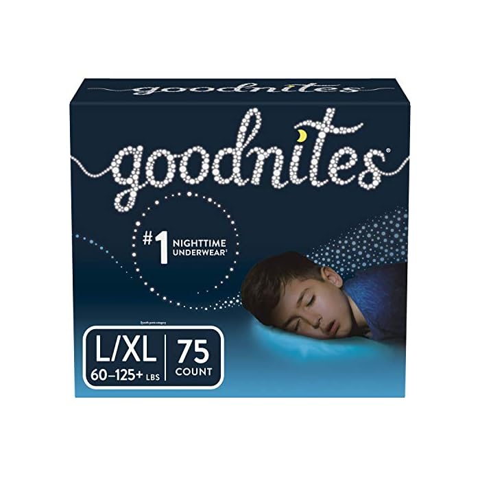 Goodnites Bedwetting Underwear for Boys, L/XL, 75 Ct, Stock Up Pack
