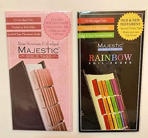 Set of Two Majestic Bible Tabs in Rose and Rainbow
