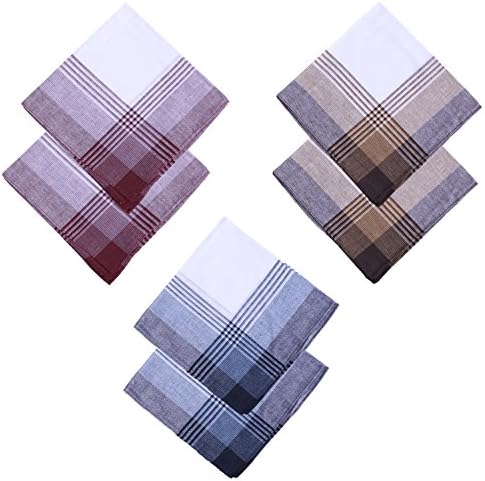 Vera Nuka Men's Cotton 6-Piece Casual Handkerchiefs (HK003)