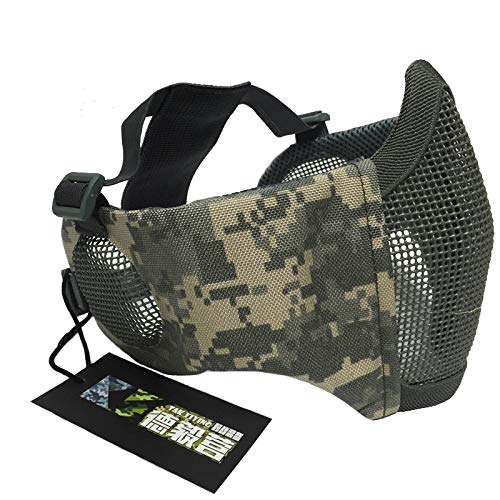 thumbnail image 2 of Foldable Half Face Airsoft Mesh Mask Cover, With Ear Protection, Adjustable 2 of 13