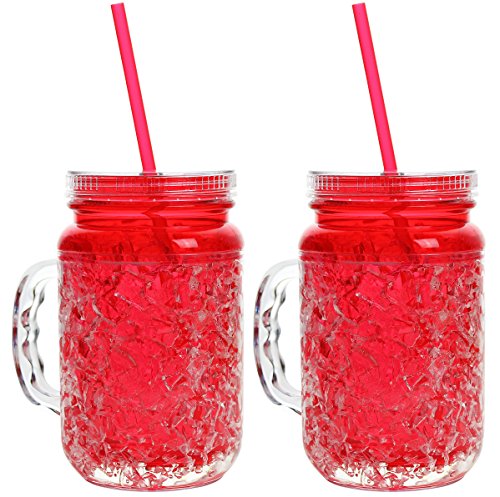 frosty jar with straw