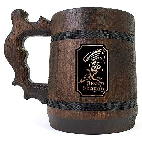 Amazon.com: The Green Dragon Wooden Personalized Beer Mug, Lord Of The
