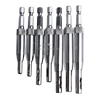 Generic 7Pcs/Set 50mm 2.0-6.0mm Door Window Hinge Twist Wood Drill Bits Drill Shank Bit Set Drill Woodworking Bit Hole Puncher -B119