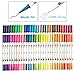 Dual Tip Brush Pen Art Markers - 60 Colors + Custom Case - Professional Artist Set For Adult Coloring Books, Bullet Journal, Sketching, and More! [Non-Toxic & Odorless Watercolor]
