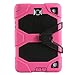 Galaxy Tab A 9.7 Case KIQ TM Full-body Shock Proof Hybrid Heavy Duty Armor Protective Case for Samsung Galaxy Tab A 9.7 [SM-T550] with Kickstand and Screen Protector (Rugged Hot Pink)