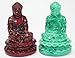 Feng Shui Meditating Buddha Figurines Peace Luck Prosperity Statues Paperweights Gift Home Decor Housewarming Gift India Buddha (1 Red + 1 Jade Green)