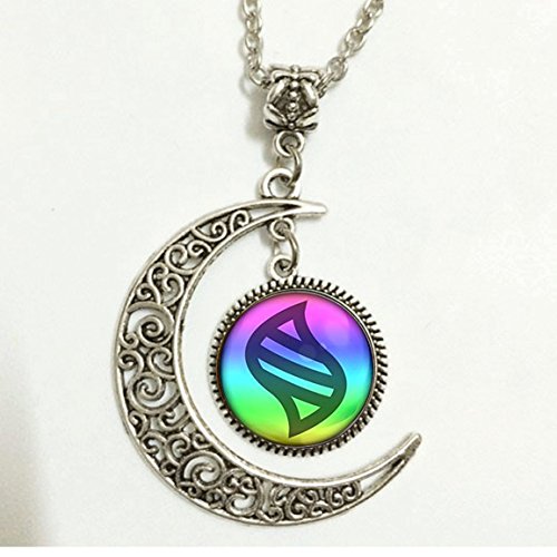 Charm Crescent Moon Pokemon Mega Stone Necklace Jewelry, Pokemon Necklace, Pokemon Jewelry