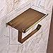 Leyden Antique Brass Toilet Paper Holder, Bathroom Tissue Roll Holder with Phone Shelf Stand Wall Mounted