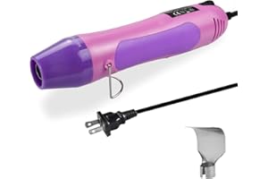 Mlife Mini Heat Gun -Portable Dual Temp Hot Air Gun with 6.5FT Cable Shovel Type Nozzle for Craft, Epoxy Resin, Shrink Wrap Drying Paint, Electronics, Embossing, 140℃~380℃, 350W, Purple … …