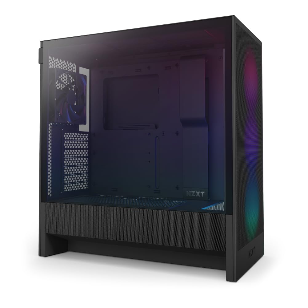 Nzxt H5 Flow Rgb - Compact Atx Mid-Tower Pc Gaming Case - High Airflow - F360 Rgb Core (Cv) Included - 360Mm Front &Amp; 240Mm Top Radiator Support - Cable Management - Tempered Glass - Black