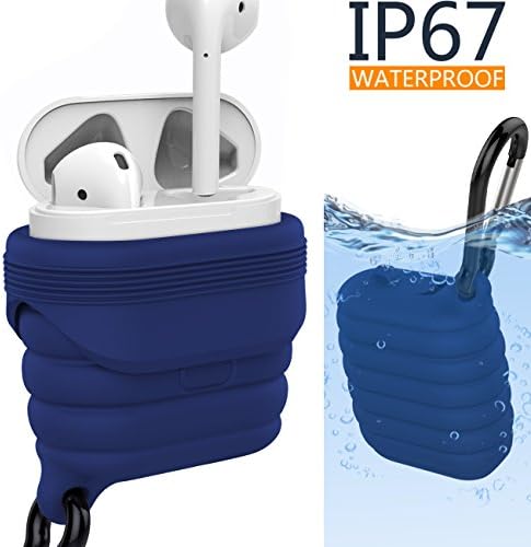 Apple Airpods Protective Silicone Case Waterproof and Shockproof (Dark Blue)
