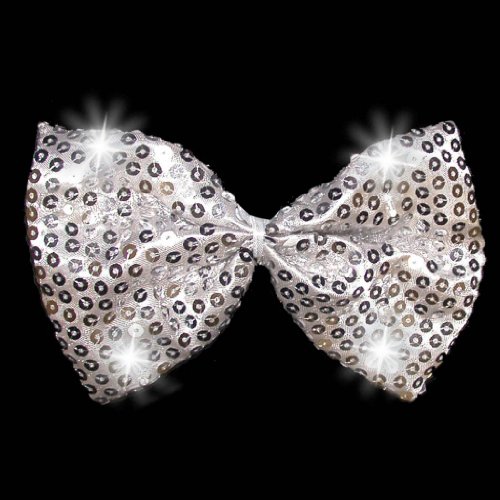 Light Up Silver Sequin Bowtie (1 per order)