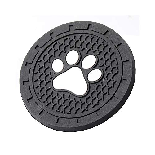 Lipctine 2 Pack 2.75 Inch Soft Paw Rubber Pad Set Round Auto Cup Holder Insert Drink Coaster fit for BMW Ford Chevrolet Silverado for BMW Ford Chevrolet Silverado Jeep Wrangler Liberty GMC Car Truck - Thumbnail 3