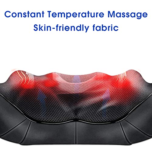 LAOBEN Neck Massager, Electric Back Shoulder Massager with Heat, Deep Tissue Kneading Shiatsu Massage, Relieve Muscle Pain, Use in Office Home and Car, Comfortable Gift for Men, Women.