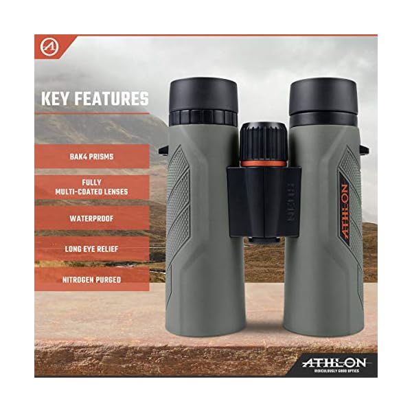 Athlon Optics 8x42 Neos G2 HD Fernglas mit Augenentlastung für Erwachsene und Kinder, Hochleistungs-Fernglas für Jagd, Vogelbeobachtung und mehr – Bild 4