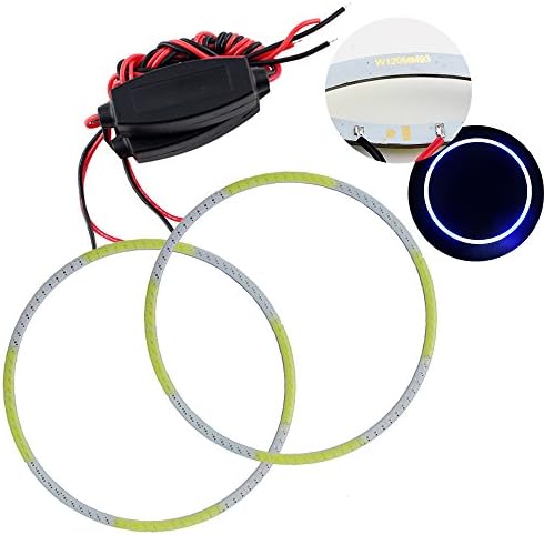 EverBrightt 2-Pack White Blue Colors 120MM 93SMD Angel Eyes Led COB Halo Ring For BMW Headlights With Regulator Constant Current 9-30V