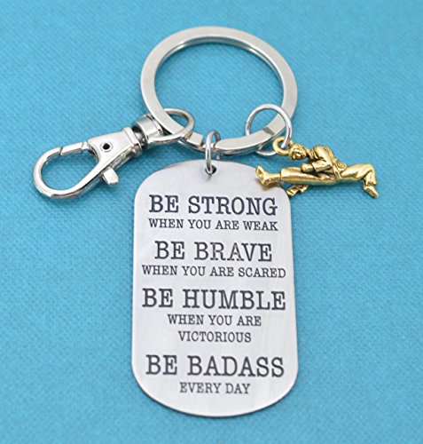 Karate keychain in stainless steel. Karate key chain. Karate Gifts. Karate Mom. Be Badass Everyday. Gift for him. Martial Arts.