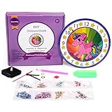 SmartsToy Kids Clock - Unicorn Arts and Crafts for Girls and Boys Ages 6 7 8 9 10 11 12 Year Old - Make Your Own Clock and Paint Your Unicorn with Diamonds - 3D DIY Diamond Painting Kits for Kids