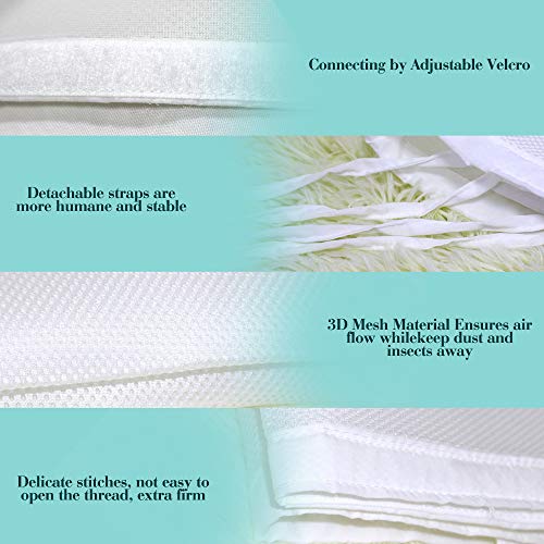 MBQMBSS Crib Bedding Bumper Set of 2 Baby Crib Bumper Mesh Adjustble Breathable Mesh Crib Liner Cotton Mesh Bumpers for Baby Crib 11.8'' x 134''&11.8'' x 63'' (White)