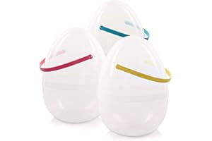 KINGYEE Giant Easter Egg Fillable 3pcs 10-Inch Extra Large Plastic Eggs Clear Easter Egg Basket for Easter Egg DIY Hunting Su