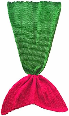 Hand Knit Mermaid Tail Blanket Crochet for Baby Girls Super Soft Cotton Sleeping Bags For Christmas Gifts