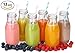 12 Pack - 11 Oz Glass Milk Bottles, 24 Metal Twist Lids and 12 Colorful Paper Straws - Reusable Vintage Dairy Bottles- Milk Bottles for Parties, Weddings, BBQ, Picnics.