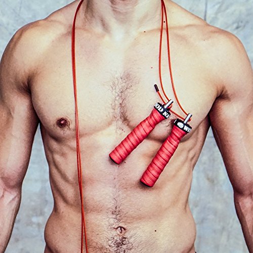WOD Nation Attack Speed Jump Rope - Adjustable Jumping Ropes - Unique 2 Cable Skipping Workout System - 1 Thick and 1 Light 10' Cable - Perfect for Double Unders - Fits Men and Women - Thumbnail 4