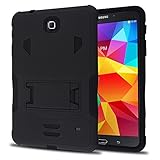 Galaxy Tab 4 Case, kUTECK Heavy Duty rugged impact Dual Layer Hybrid Case cover with Build In Kickstand Protective Case cover For Samsung galaxy Tab 4 7 inch T230 Tablet case cover (Black)