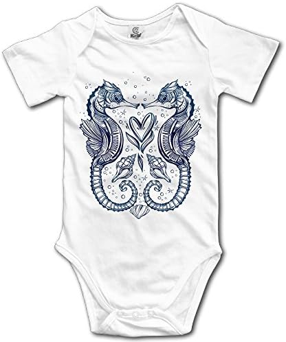 Unisex Baby's Climbing Clothes Set A Hippo Campus Bodysuits Romper Short Sleeved Light Onesies for 0-24 Months