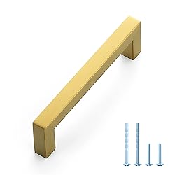 Ravinte 1 Pack Gold Cabinet Pulls 4 Inch Brushed