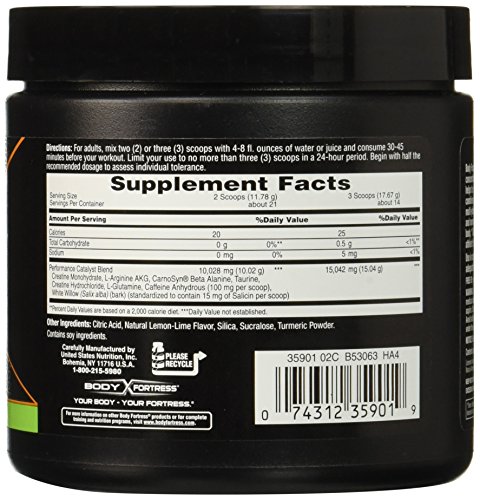 Body Fortress Nos Concentrate Pre Workout Performance Formula Import It All