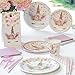 Premium Unicorn Birthday Party Supplies Set, Paper Plates And Cups for 12 by Party Crush, Great for Kids Birthdays and Baby Showers