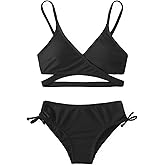 MIENOE Teen Girls Two-Piece Bikini Swimsuits | Removable Chest Pad Nylon Swimwear Kids Size 6-17 Years