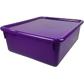 Romanoff Double Stowaway Tray with Lid, Purple