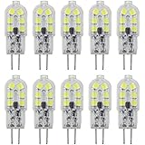 Dayker G4 LED Light Bulb 2W Jc Type Bi-pin Base 15W Halogen Replacement Daylight for Ceiling Lighting, Under Counter Lighting, Puck Lighting(10 Pack)