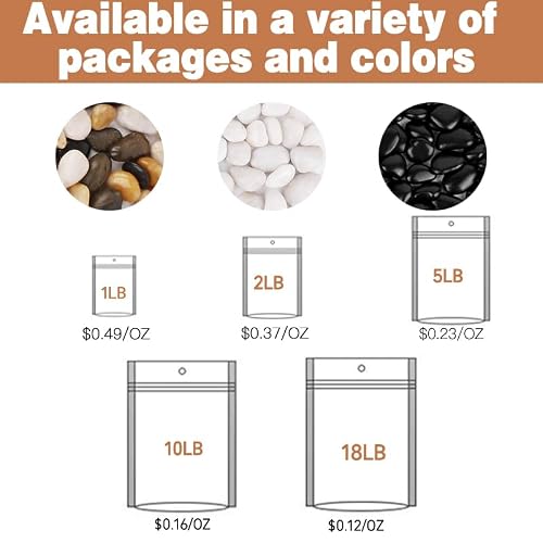 WHANLEY Natural Black River Rocks - Decorative Stones For Plants, Terrariums & Landscaping