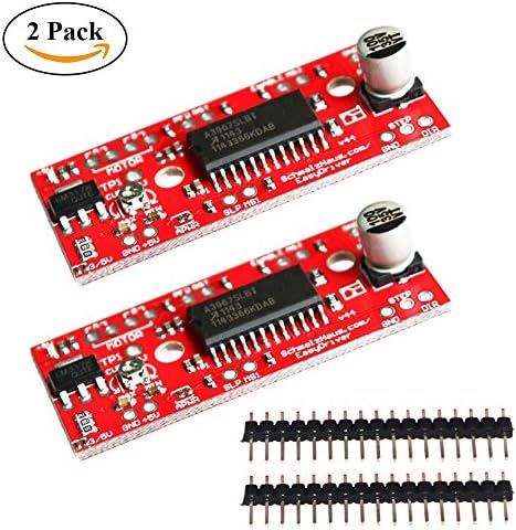CJRSLRB 2Pcs EasyDriver Stepper Motor Driver V44 A3967 with 2 Single Row Pin Headers for Arduino EK1204