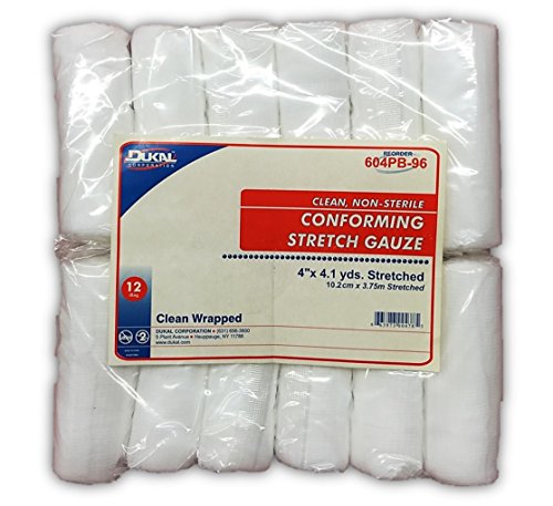 Dukal Conforming Stretch Gauze 12-Rolls 4-Inchx4.1yds, 1-Bag