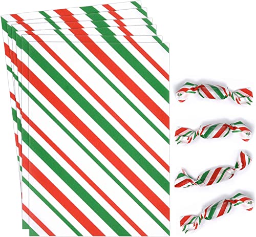 Gift Boutique 700 Christmas Candy Twisting Wax Wrappers Chocolate Caramel Paper Striped Design Wrapper Holiday Candy Caramels Sweets Homemade Packaging - 4.9