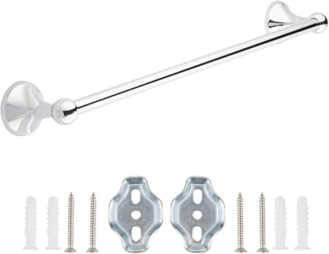 Amazon Basics Toallero de barra, estilo estándar, 45,7 cm, cromo pulido