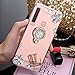 Case for Galaxy A9 2018 Diamond Case,Crystal Inlaid diamond Flowers Rhinestone Diamond Glitter Bling Mirror Back TPU Case & Ring Stand + Touch Pen Dust Plug for Galaxy A9 2018 Mirror Case,Rose Gold