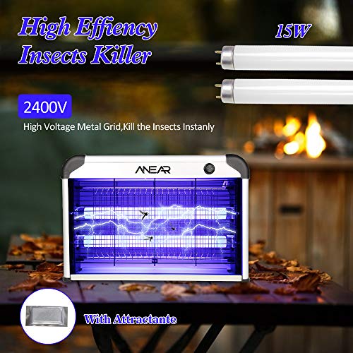 2 Pack Electric Bug Zapper,ANEAR Insect Killer with 20W 2400V Power