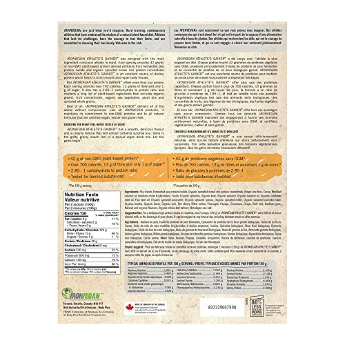 Iron Vegan Athlete’s Gainer Chocolate, 10 lbs