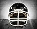 Vintage Black Football Helmet Facing on Vintage Background Fine Art Photography Print, Football Photo, Football Wall art, vintage football room decor