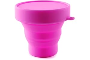 LUCKY CLOVER Collapsible Silicone Foldable Sterilizing Cup Set for Feminine softcups Menstrual Cups Storing and Cleaning Your Heavy Diva Cup Foldable Travel Cup for Outdoors Camping and Hiking-Eco Friendly(Pink)