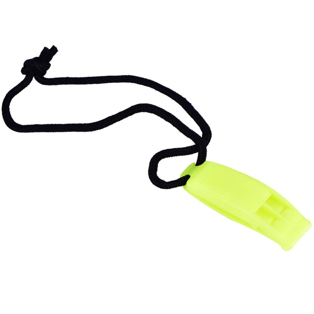 Keenso Emergency Safety Whistle, Loud Diving Whistle Emergency Survival Whistle with lanyard for Boating Outdoor Camping Hiking Diving Swimming(yellow green)