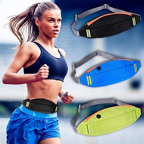 The Lightest Waterproof Running Belt / Fannie Pack for Women and Men, Universal Phone Belt to Hold Cell Phones, Keys and Cards. Ideal Waist Bag Waist Pack for Travel, Sports and Yoga (Black)