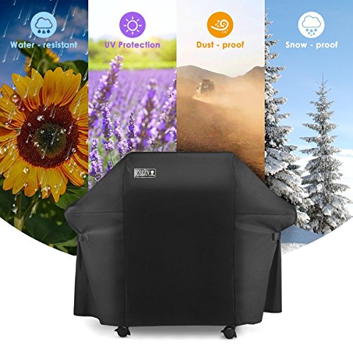 BOSSJOY Gas Grill Cover Large 60 Inch Heavy-Duty Waterproof Gas BBQ Grill Cover for Weber, Holland, Jenn Air, Brinkmann and Char Broil