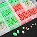 Hilitchi 1050 Pcs 9 Sizes All Luminous Fishing Beads Assorted Hard Plastic Oval Round Shaped Glow Eggs for Stream Pool Lake River Fishing (All Glow in The Dark)