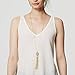 Monily Tassels Necklace Faux Stone with CZ Chevron V Shape Long Statement Necklace for Women